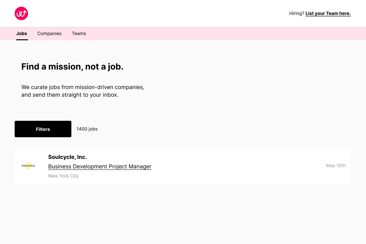 We Elevate Others: Find a mission, not a job.